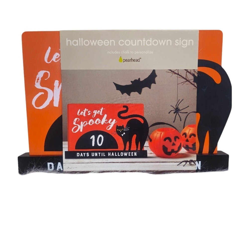 Wood Chalkboard Halloween Countdown To Halloween Chalkboard‎ Includes Chalk NWT